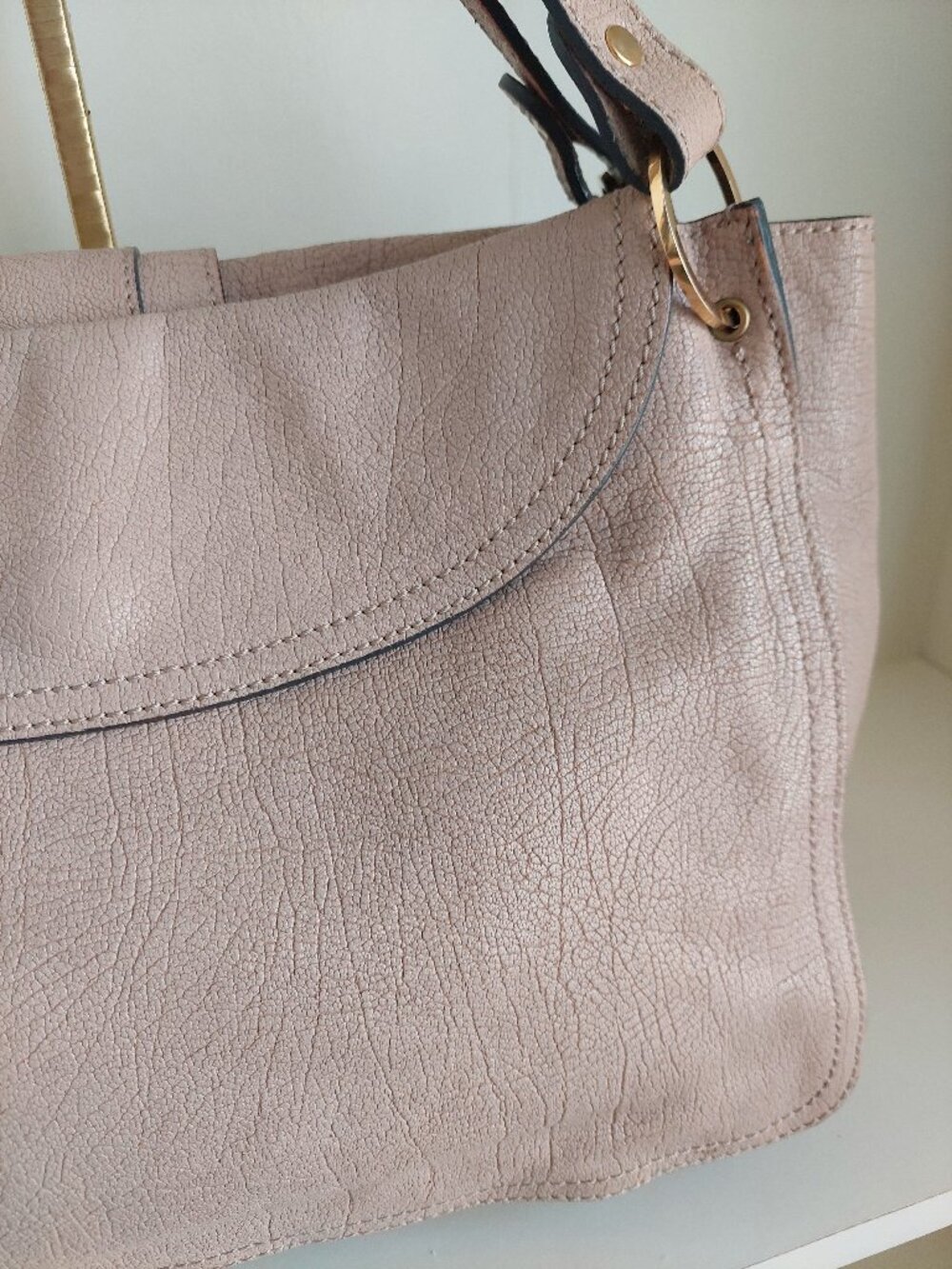 CHLOE Kathleen Nude Mauve Beige Satchel Bag - Picture 6 of 16